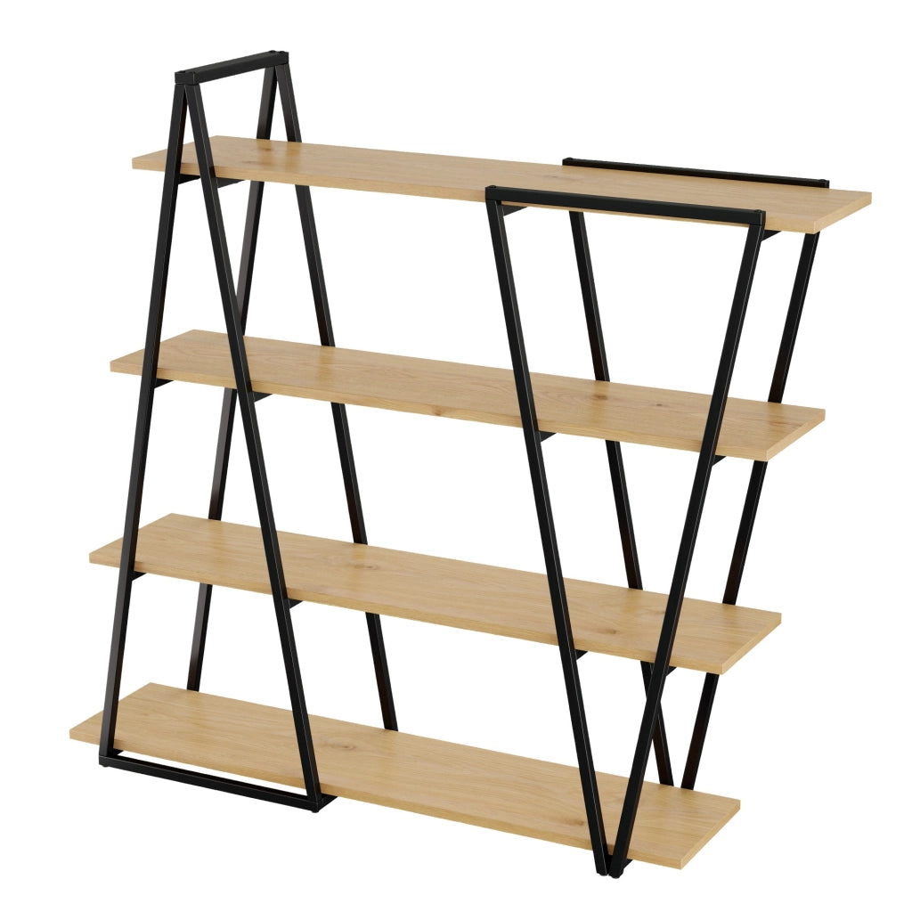Scaffale geometrico in metallo e MDF 158×35×166 cm