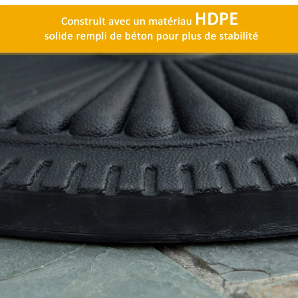 Base per ombrellone in cemento ¨C zephmum ¨C nero, HDPE, ? 49 cm, 14 kg