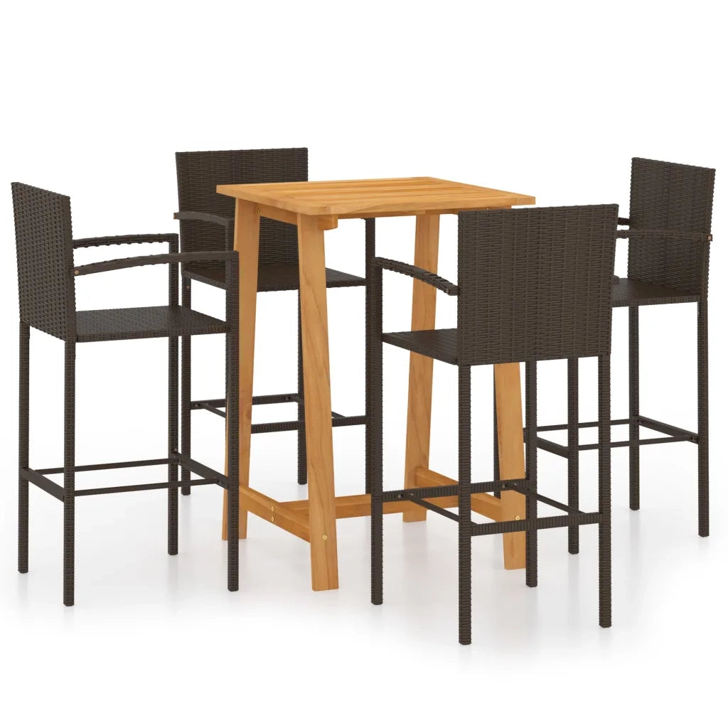 Set Bar da Giardino 5 pz Marrone cod mxl 37246