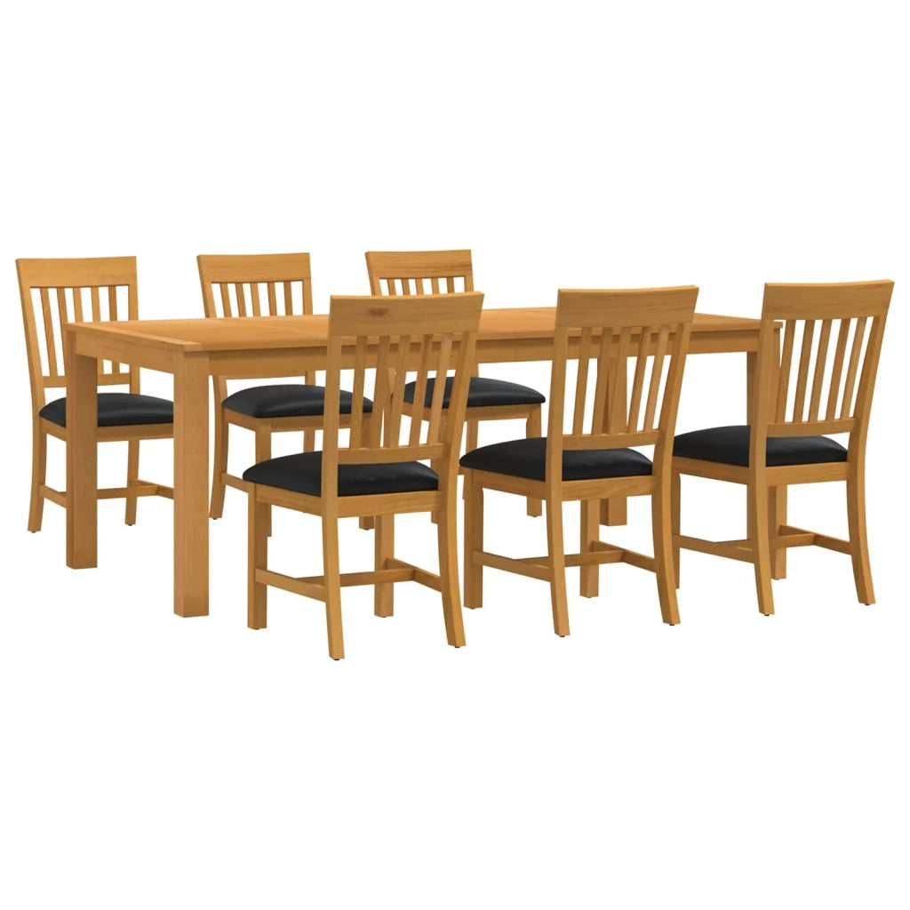 Set da pranzo 7 pz Nero Legno di Quercia Massello 3430388