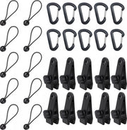 Set di clip per tenda - Clip per tenda - 30 pezzi - Campeggio - Clip per tenda - Anelli per tenda - Clip per tenda - Clip per tenda veloce - Clip di sicurezza per tenda - Cerniere per tende - per Tarpaulins, Campeggio, Caravan, Pic nic