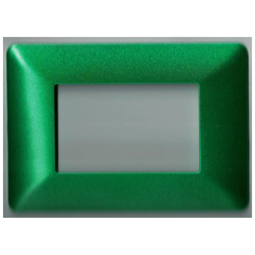 Trade Shop - Placchette Placche In Abs Per Serie Matix Bticino Compatibile 3 4 6 Moduli Color - Verde Metallizzato -6 Fori     -