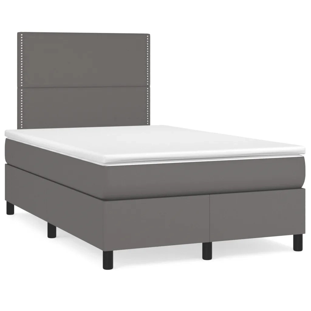 Giroletto a Molle con Materasso Grigio 120x190 cm in Similpellecod mxl 115982