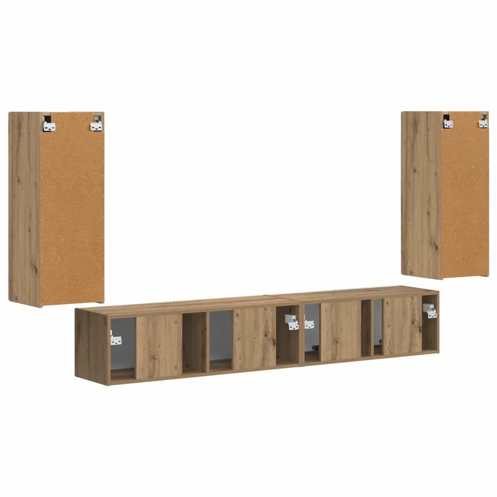 Set mobile TV 4 pcs Rovere artigianale Legno multistrato 3409167