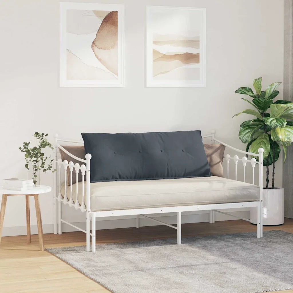Cuscino per Schiena | Cuscino dorsale Grigio scuro 120 x 50 cm Tessuto in Cords