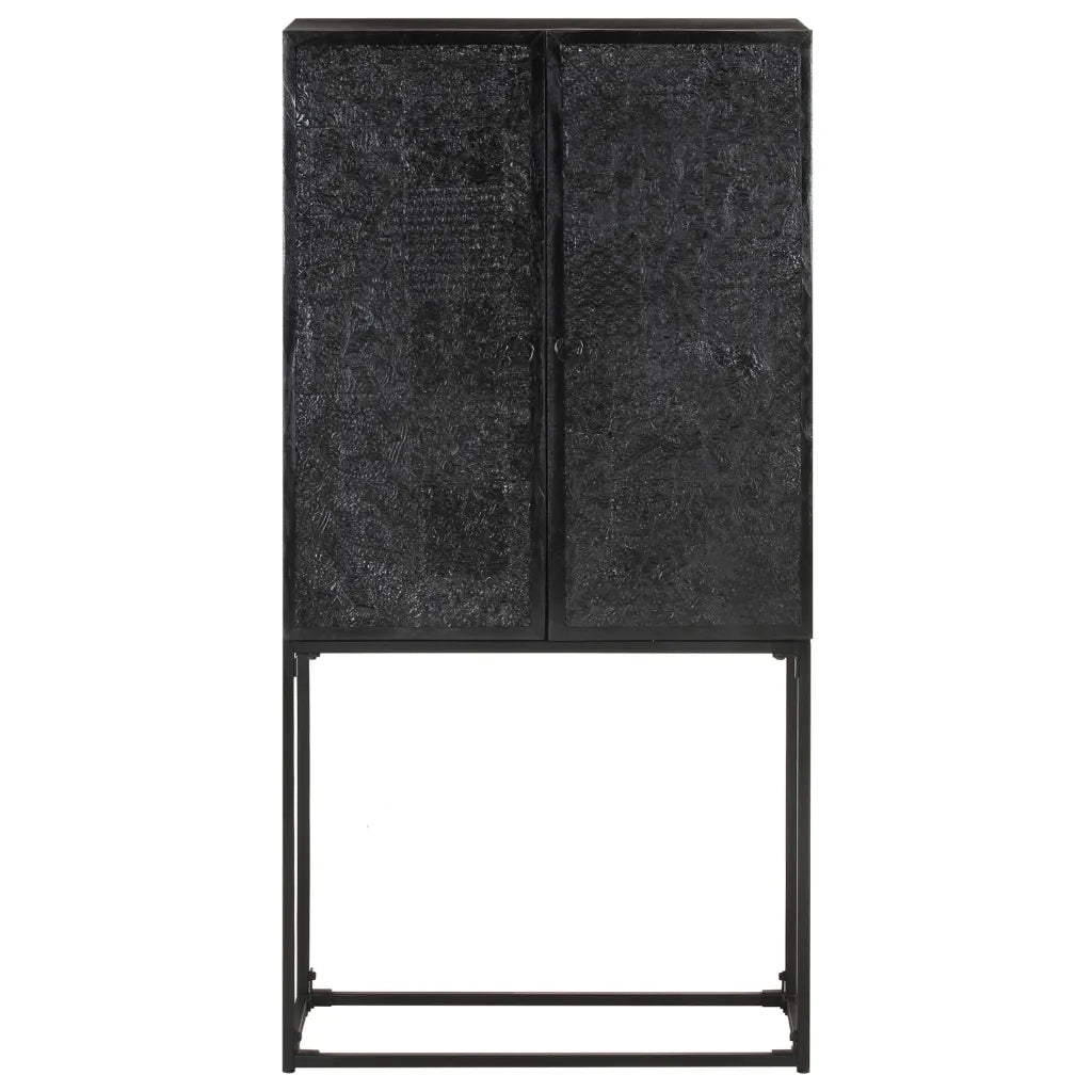 Credenza Nera 60x30x120 cm Legno Massello di Acacia e Mango cod mxl 55724
