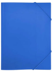 Map con cinture elastiche e chiusure, A4, cartellone per ufficio e scuola, realizzato in polipropilene riciclato al 100% (A4, blu)