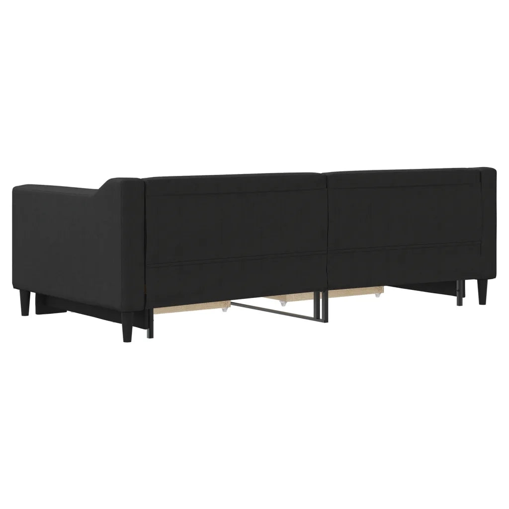 Divano Letto Estraibile con Cassetti-Sofa Letto-Daybed Nero 90x190 cm in Tessuto 830104