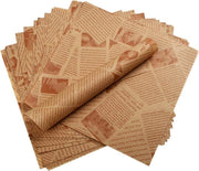 100 fogli di carta da stampa senza fibre vegetali, formato 30x30 cm, stampati con stile classico di vecchi giornali (marrone)