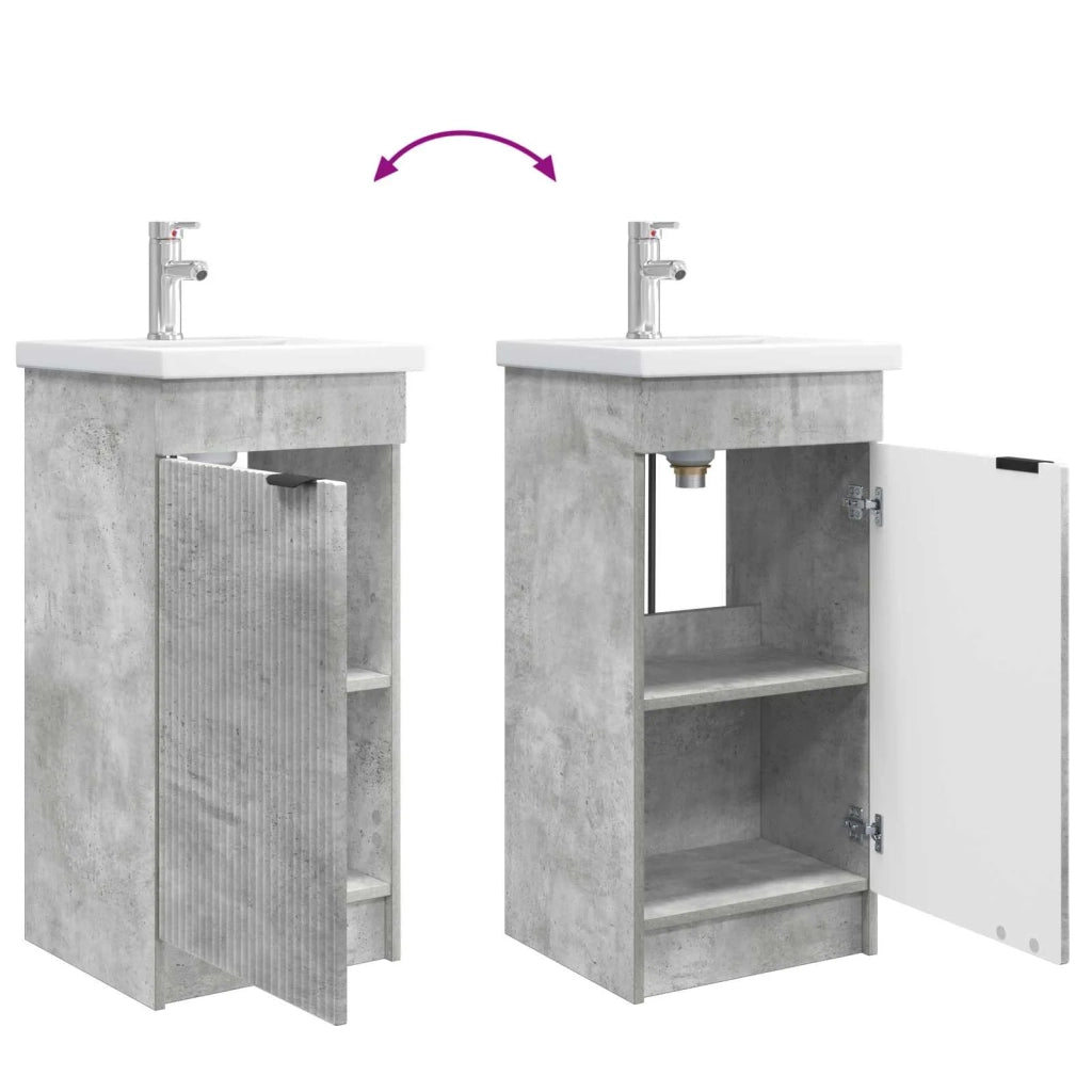 Mobile da bagno con lavabo Grigio Cemento 42 x 40 x 84,5 cm 890087