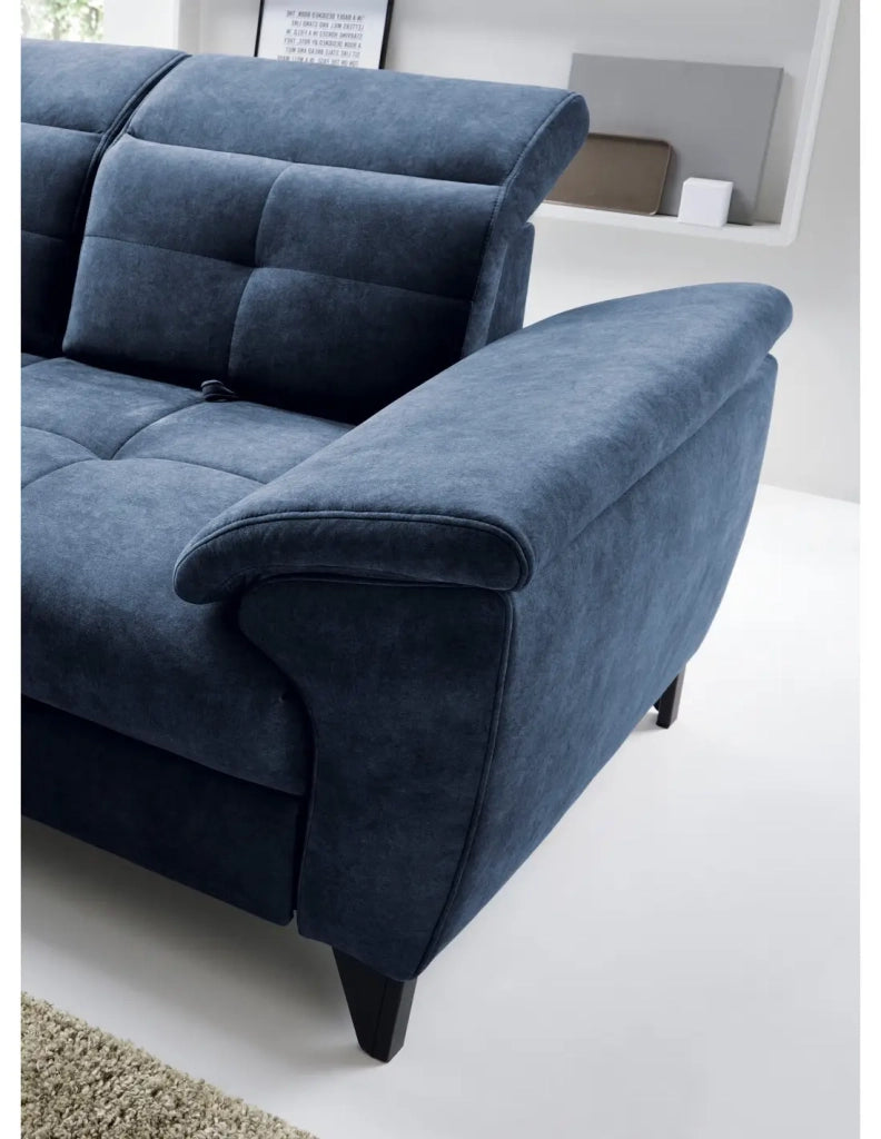Divano ad angolo Blu 5 posti angolo sinistro chaise longue 210cm INFERNO