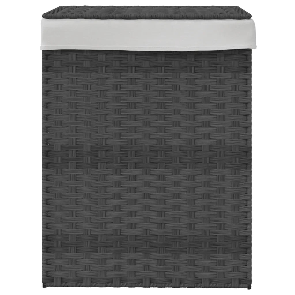 Cesto Portabiancheria Coperchio Grigio 46x33x60 cm Polyrattancod mxl 109398