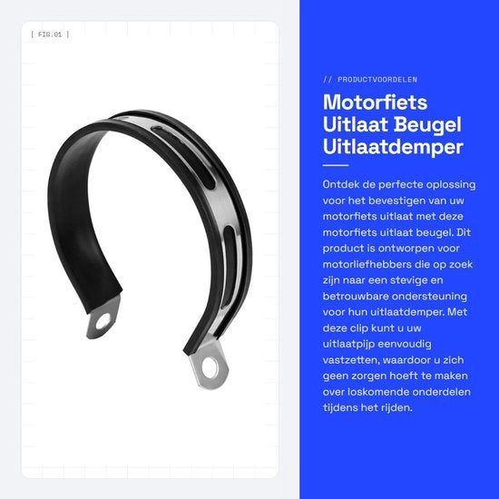 Uitlaatbeugel di Qualità - Uitlaatdemper per Motocicletta - Hanger di Supporto - Beugel per Riem - Universale - Inox - Uitlaatclip