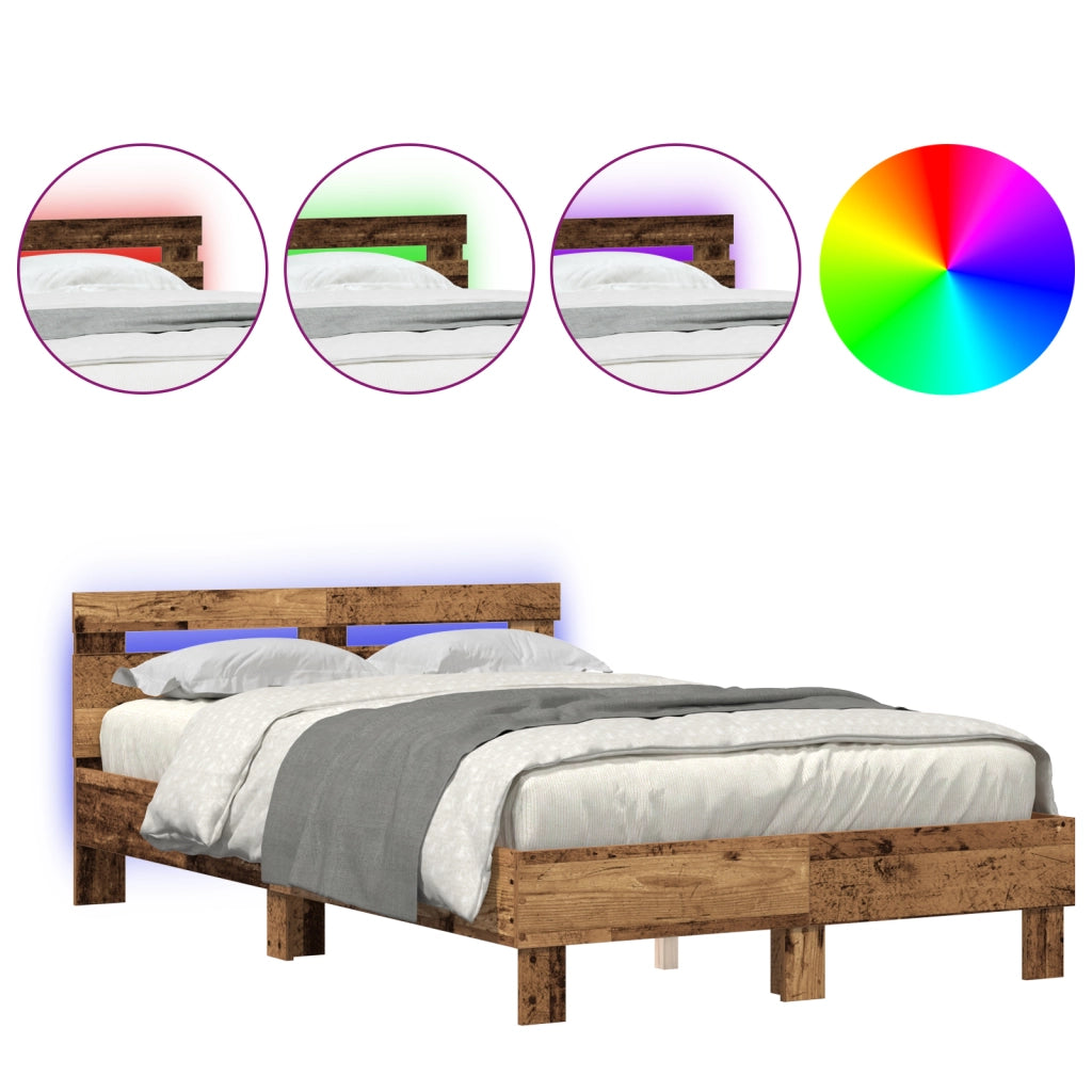 Telaio per letto in legno ingegnerizzato Legno antico 120 x 190 cm