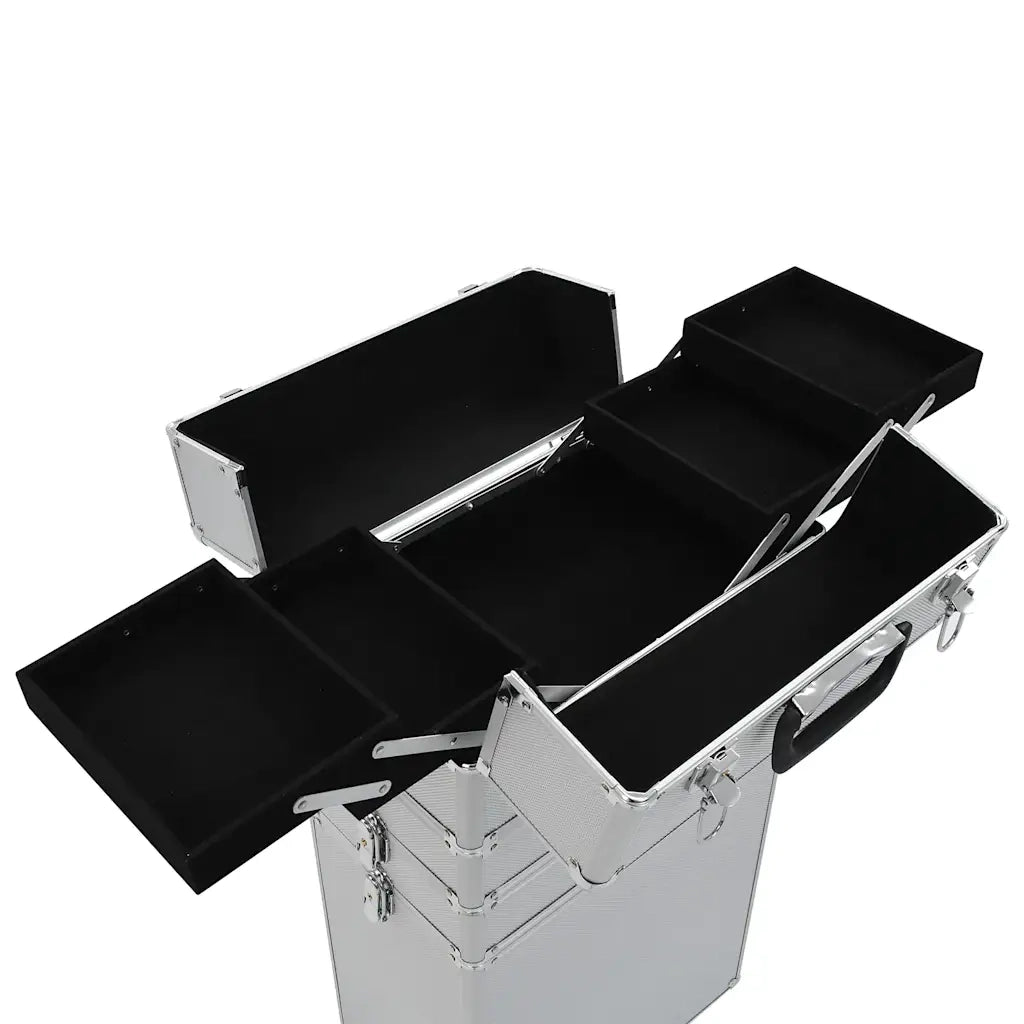 Valigia Trolley per Cosmetici in Alluminio Argento CFW9577485