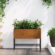 Fioriera rialzata 60x26x45 cm in acciaio resistente alle intemperie
