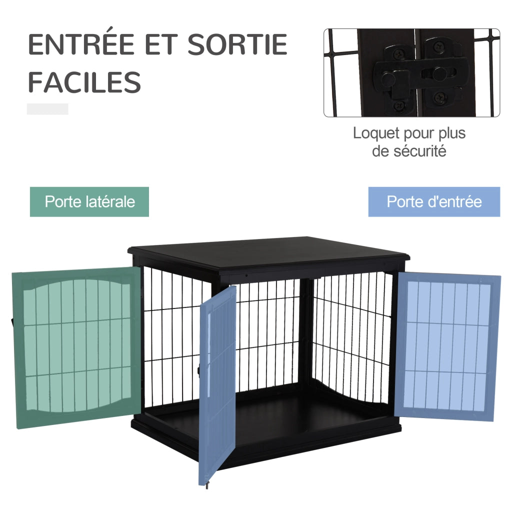 Casetta per cani in legno MDF ¨C zephmum ¨C nero 81x58x66 cm