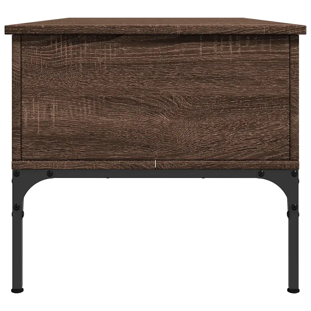Tavolino da salotto | Tavolino da caff¨¨ | Tavolino da Soggiorno Rovere Marrone 100x50x45cm Legno Multistrato e Metallo