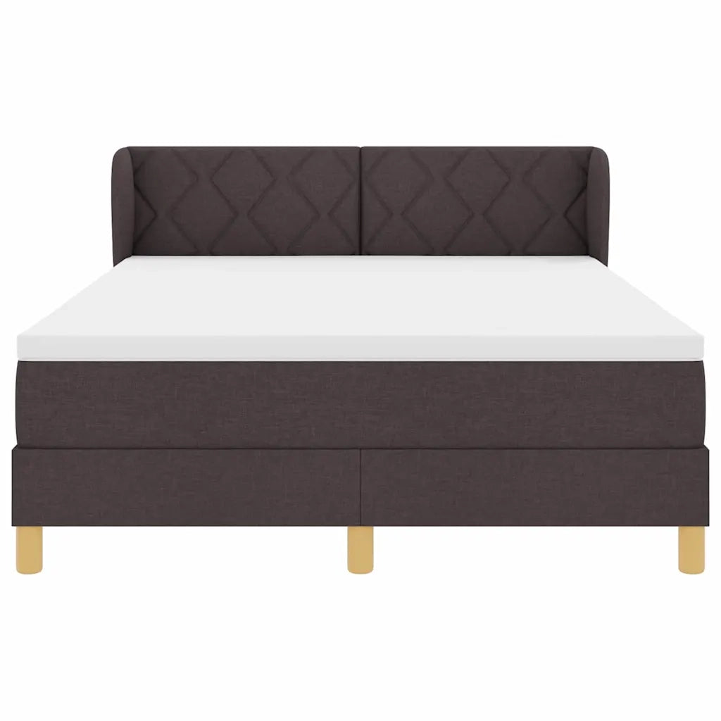 Letto a molle con materasso Marrone Scuro 140 x 190 cm Tessuto 3340272