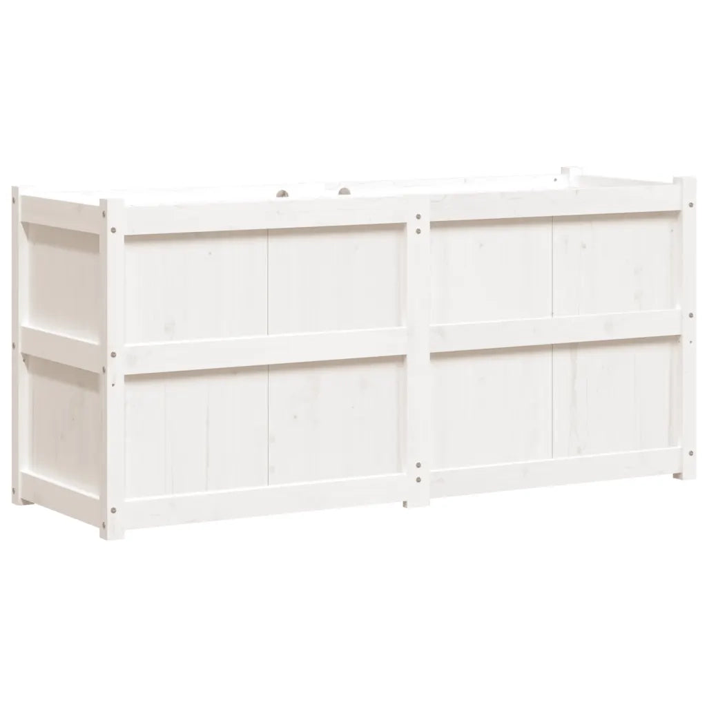 Fioriera da Giardino-Vaso da Esterno Bianca 150x50x70 cm Legno Massello di Pino