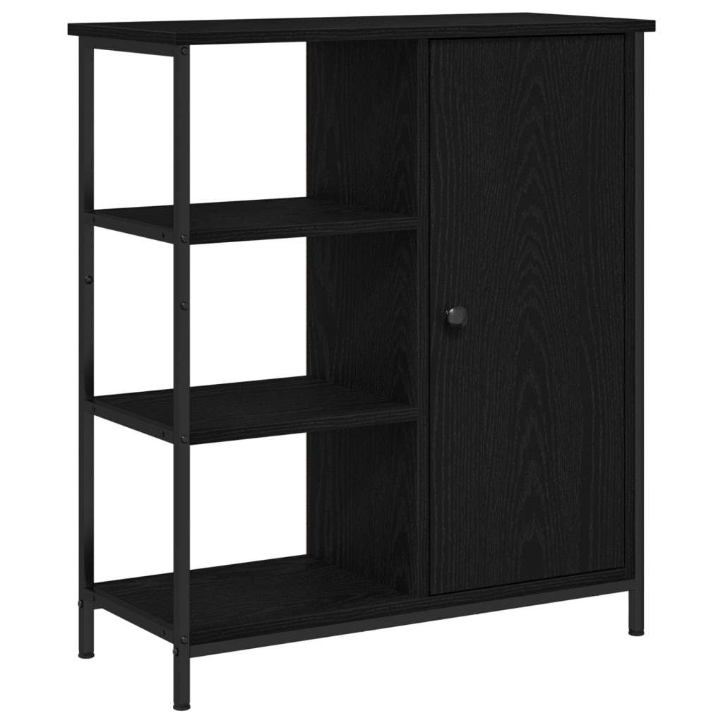 Credenza Nero Rovere 70x30x80 cm Legno Ingegnerizzato