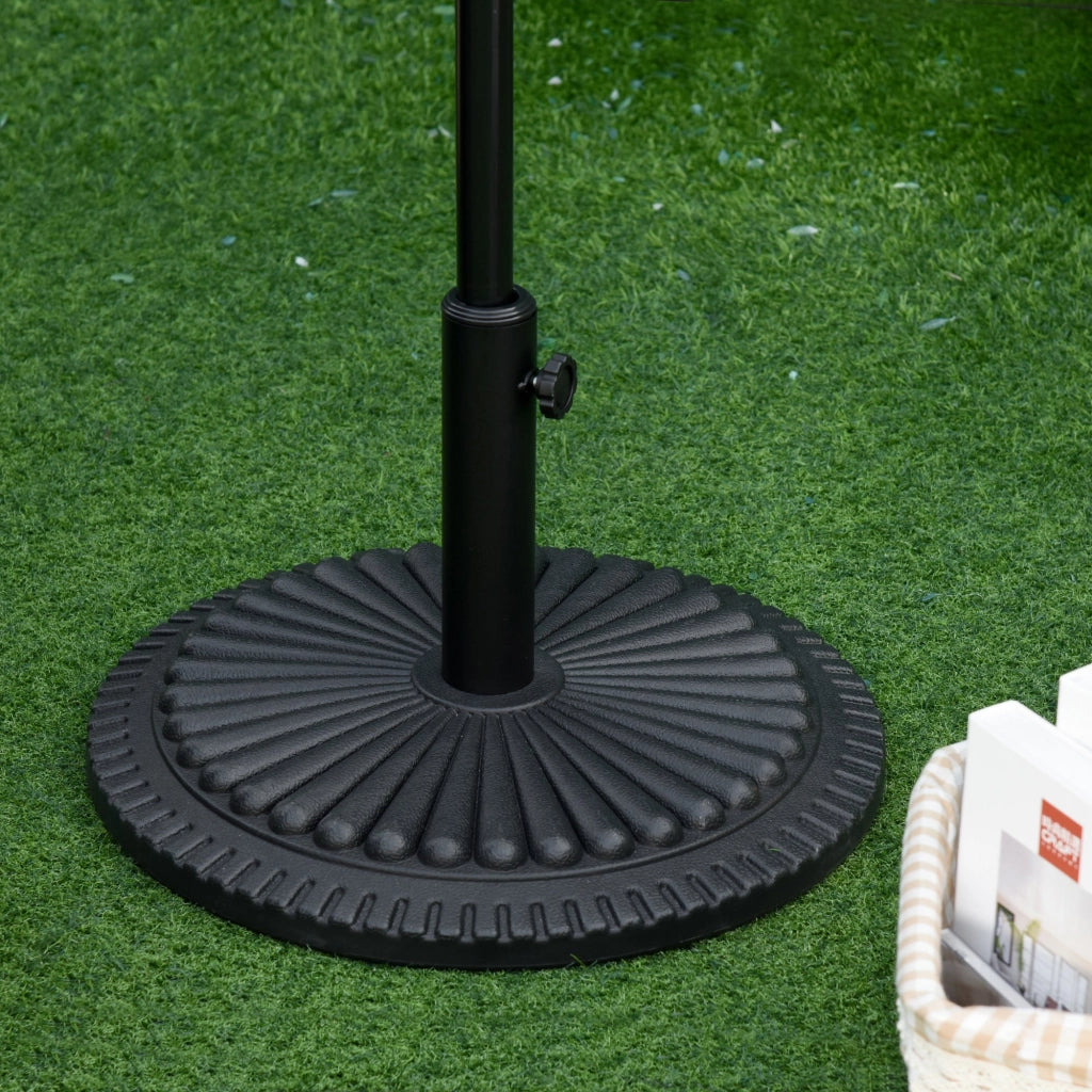 Base per Ombrellone da Giardino Ø49 cm 15 Kg in Plastica Nero
