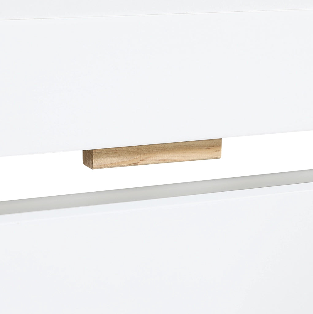 Letto a castello 90x200 cm bianco con 2 cassetti e scaffale