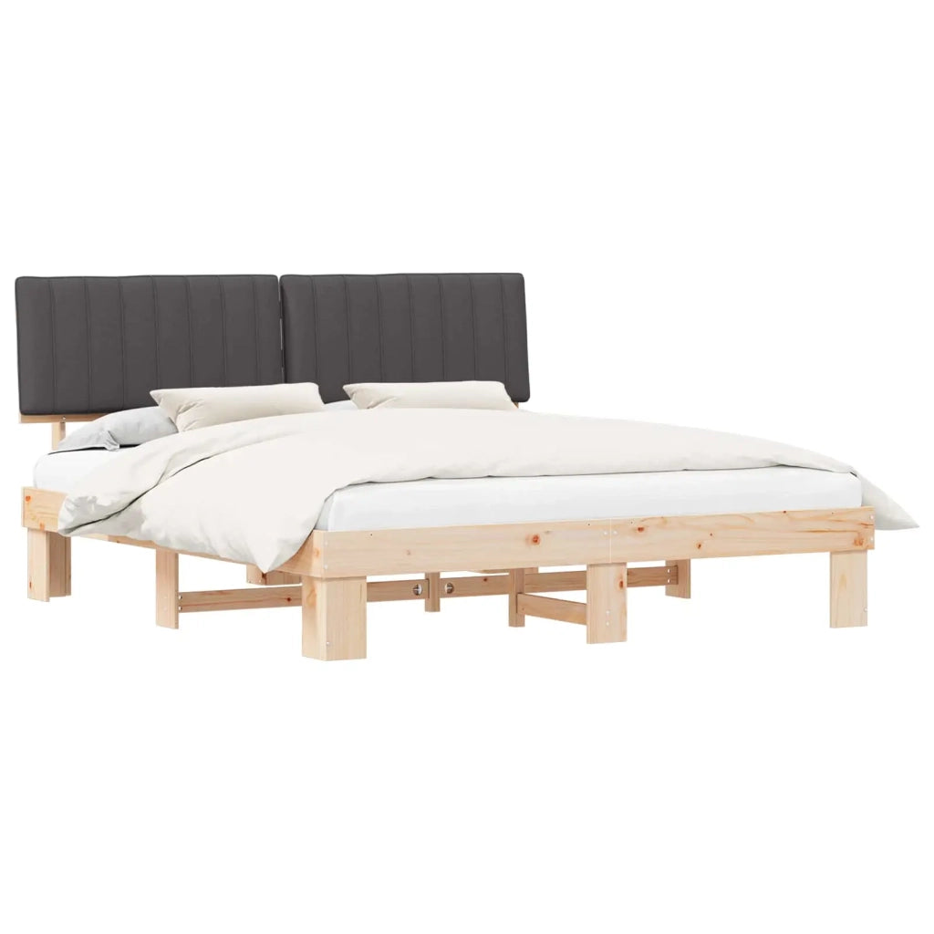 Letto con Testiera Rivestita Grigio scuro 180 x 200 cm 3398100