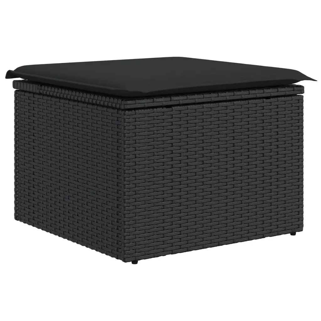 Set Divani da Giardino 10pz con Cuscini in Polyrattan Nero 3256293