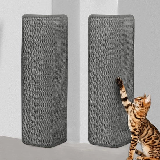 Krabbastato per gatti 2 pezzi di sisal 50 x 25 cm - pannello di gatto per parete con protezione contro graffi - opzione di fissaggio alla parete - gatto arrampicabile - protezione per mobili