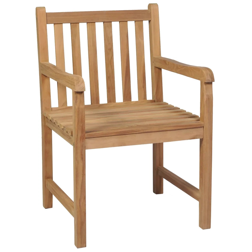 Sedie Giardino 8 pz con Cuscini Grigi a Quadri Massello di Teak 3073072