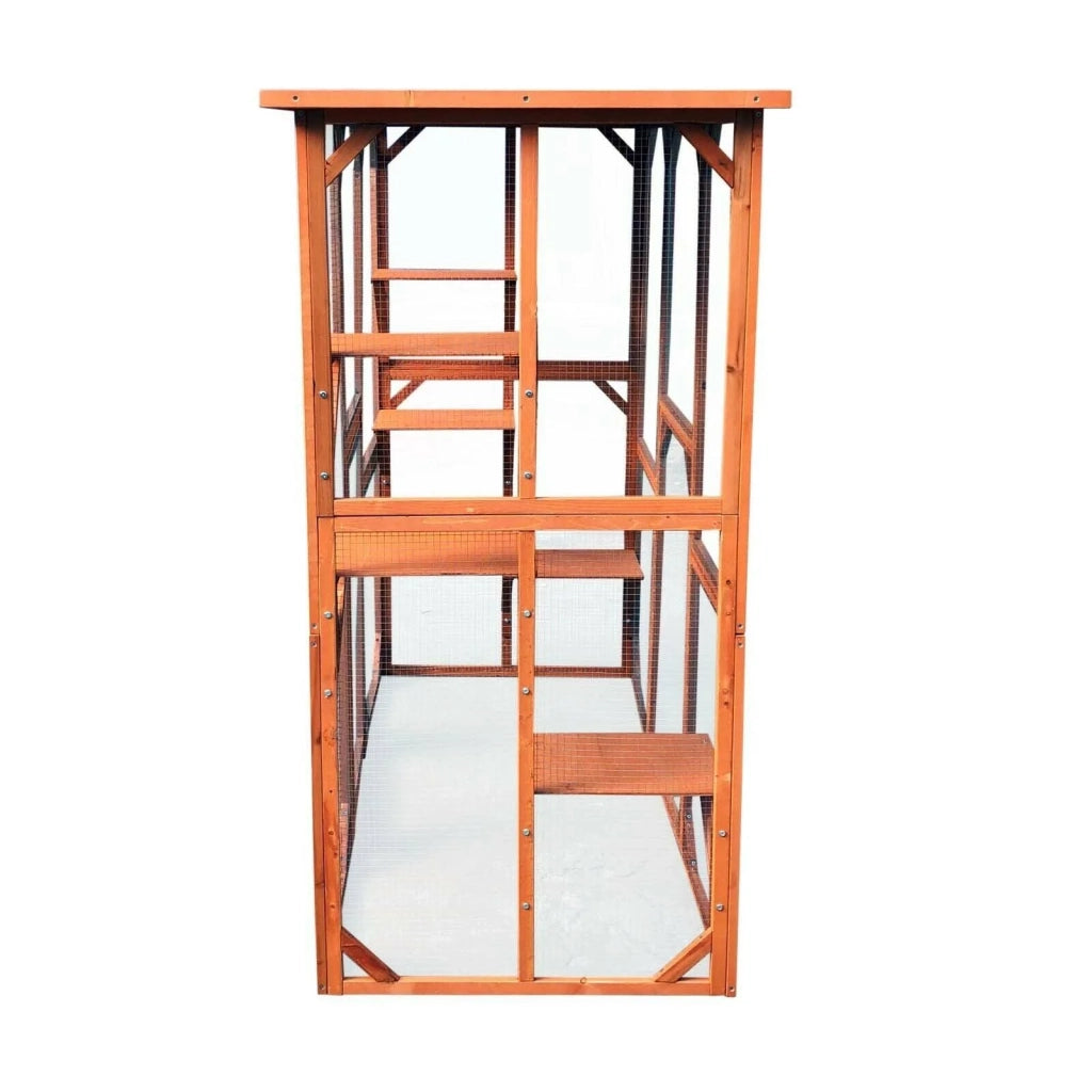 Recinto per gatti da esterno in legno resistente 180x88x169cm 6 aree di riposo 16_0001712