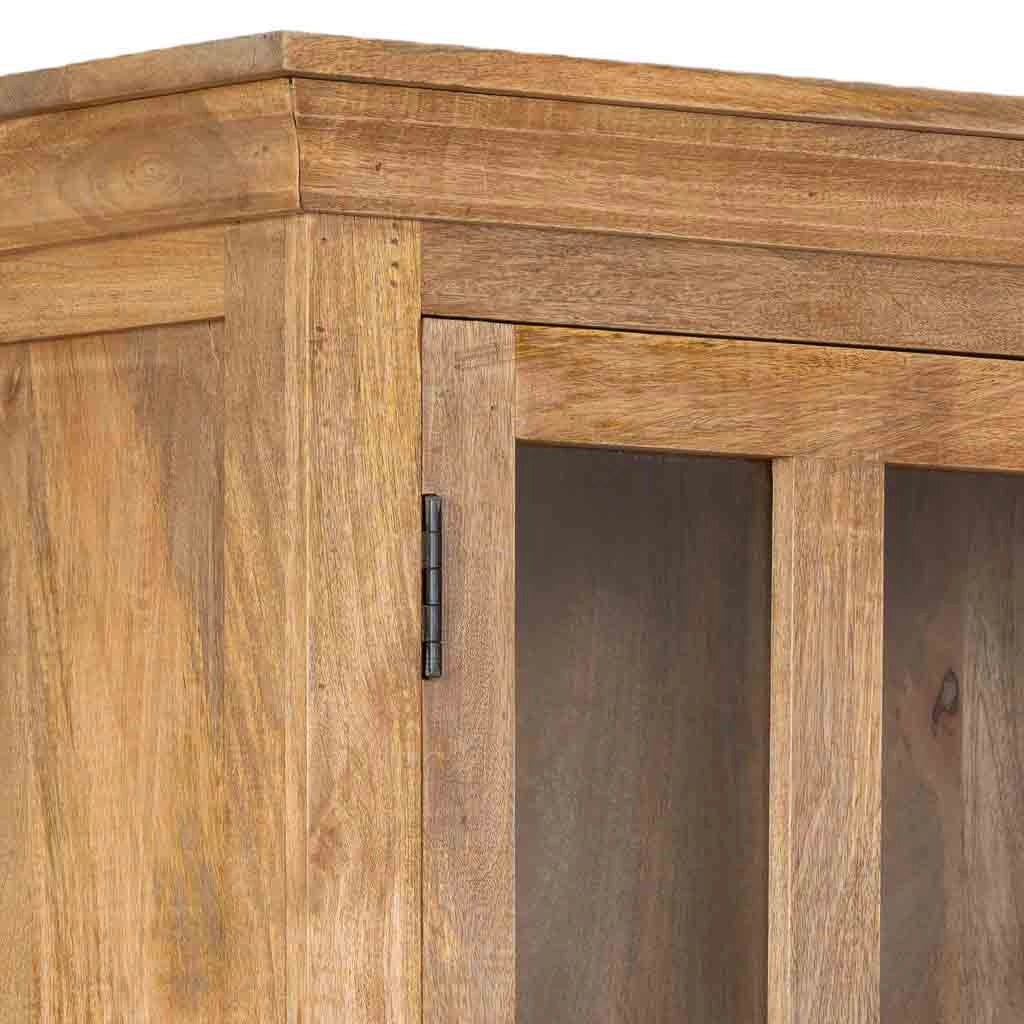 Vetrina in legno con 4 ante marroni, 110x45x200 cm