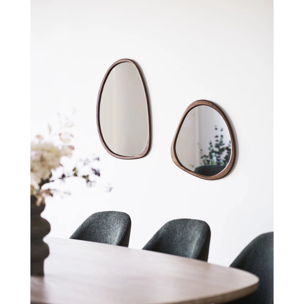 Specchio da parete Luxon in MDF effetto legno forma organica 44x48 cm
