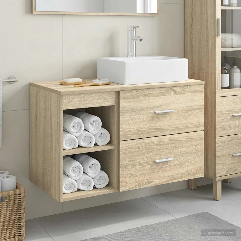 Set di mobili per il bagno 2 pcs Rovere Sonoma 3403890