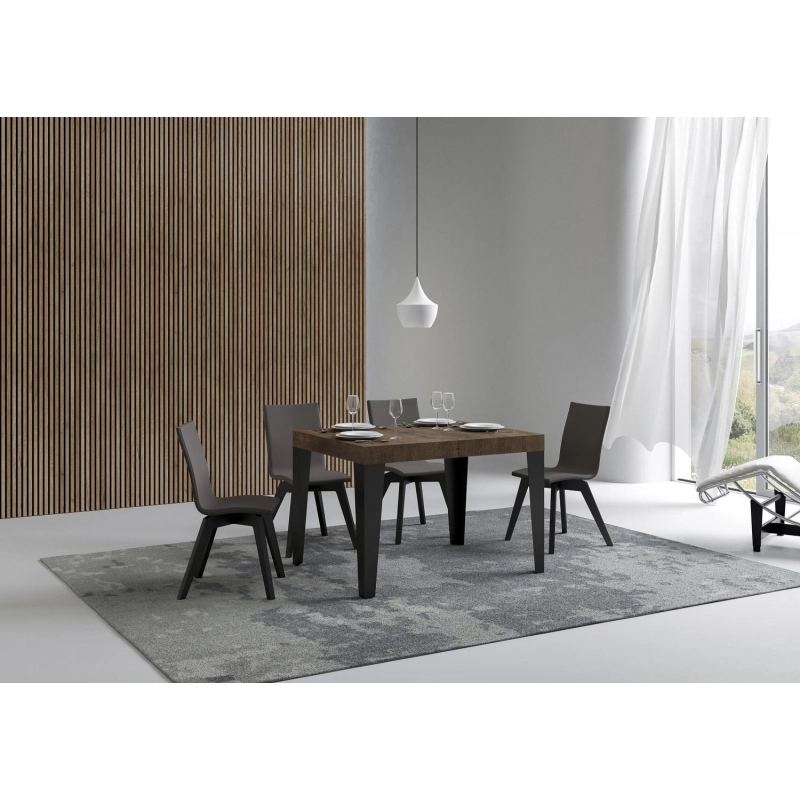 Tavolo allungabile 80x120/204 cm Flame telaio Antracite - Noce