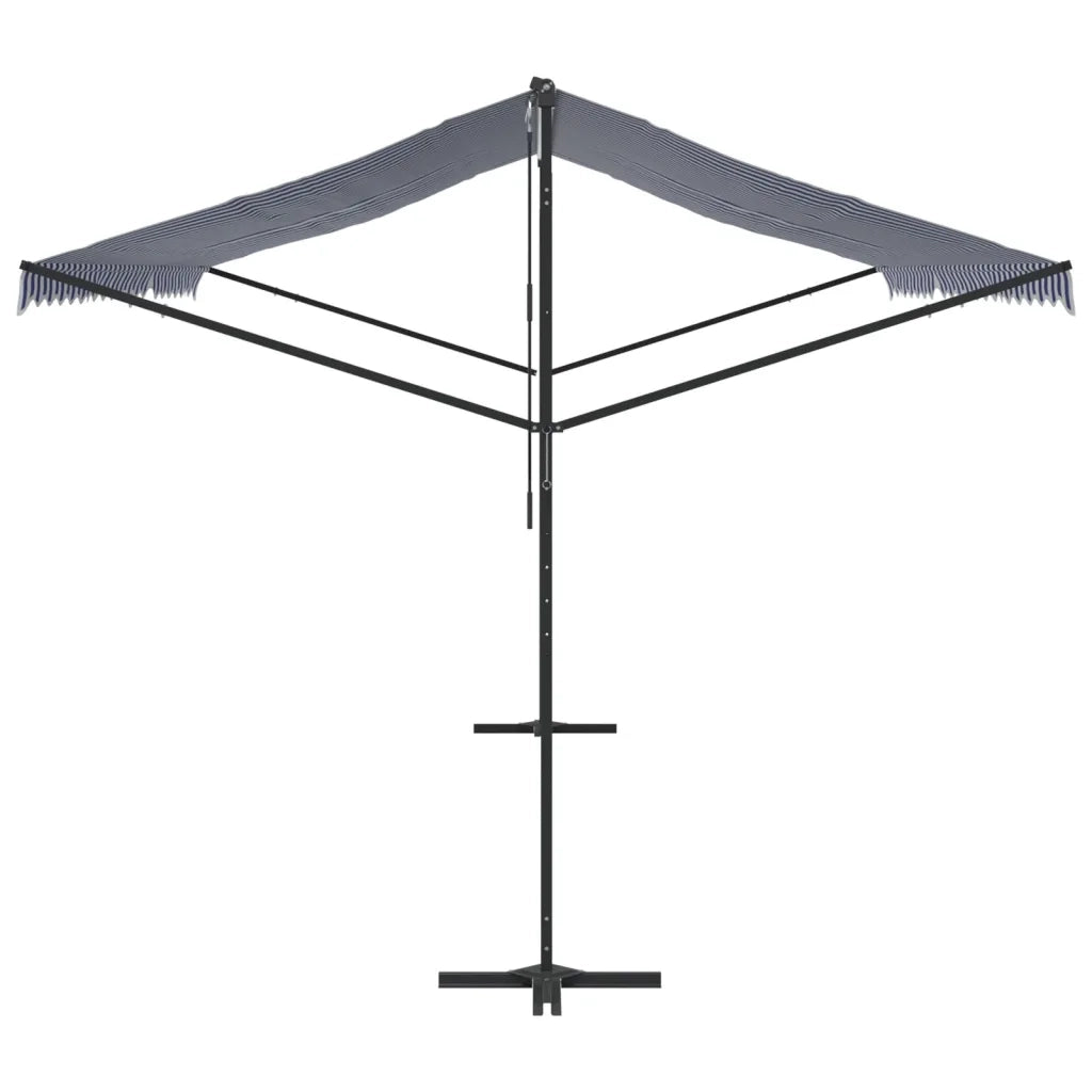 Tenda da Sole Blu e Bianca 500x300 cm in Tessuto e Acciaio 368933