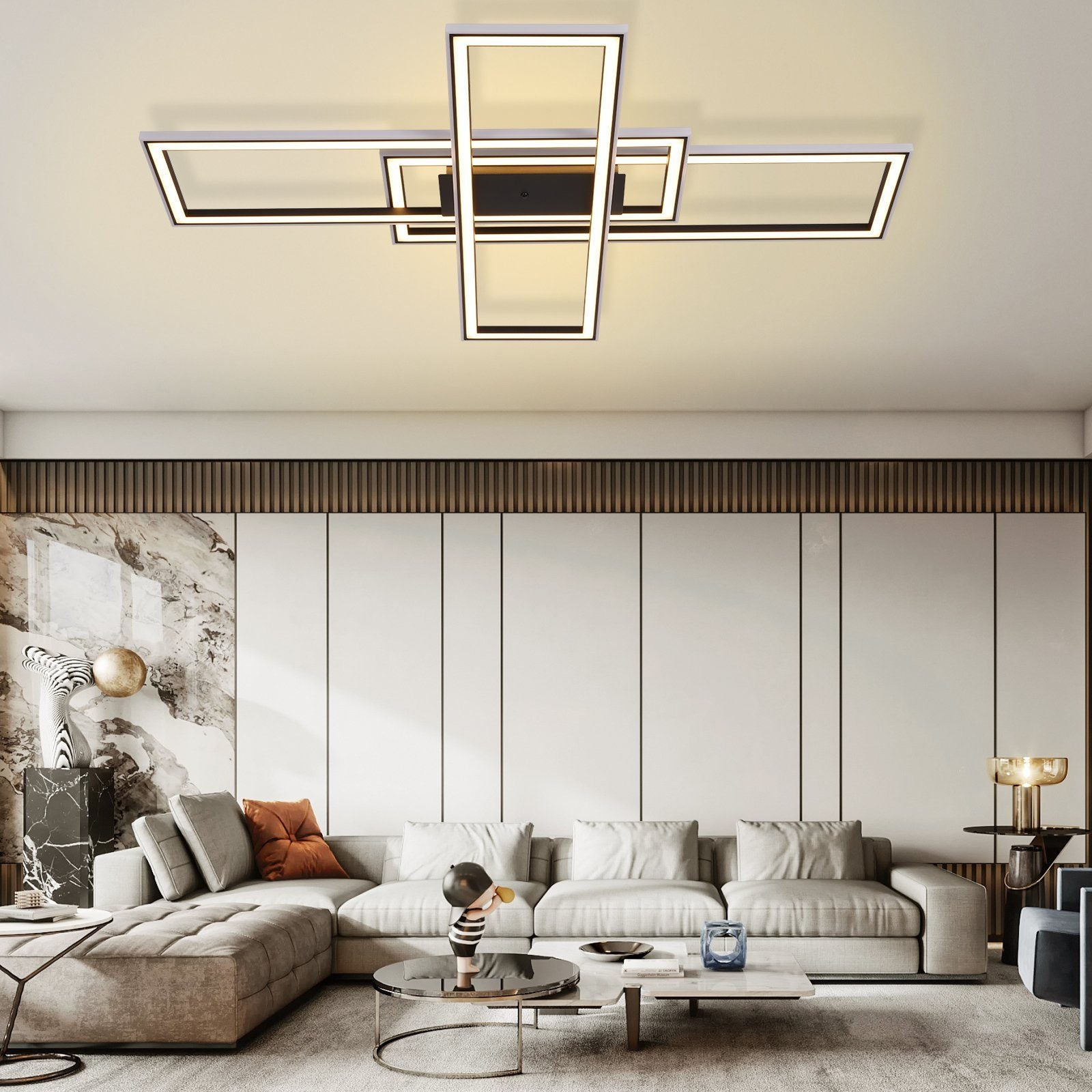 ZMH Lampada da soffitto LED grande dimmerabile telecomando RGB 50W per camera letto