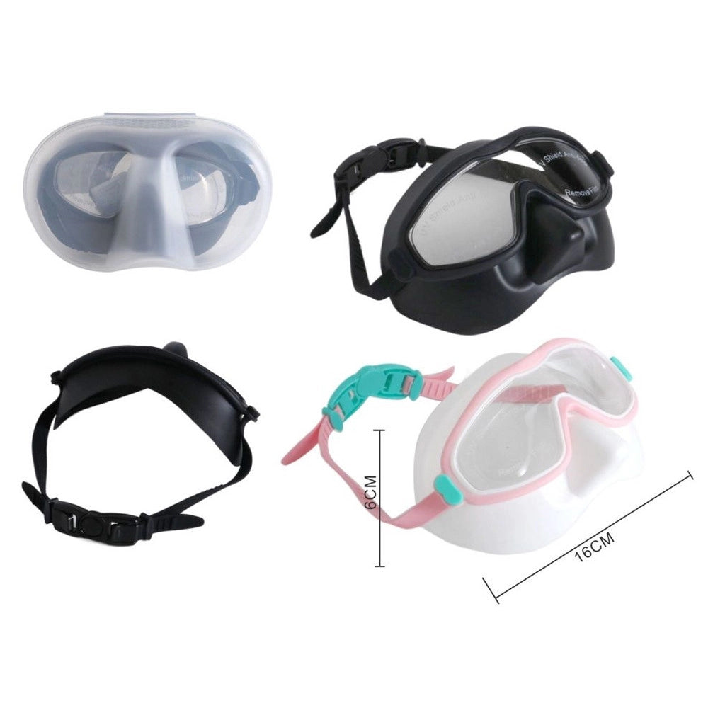 Trade Shop - Maschera Occhialini Da Nuoto Con Copertura Per Naso 16x6cm Attrezzatura Immersioni 618448 -