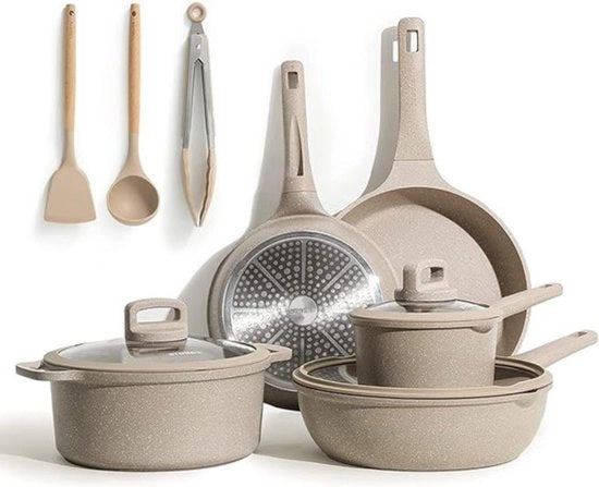 Set di teglie in granito - 11 pezzi - non-stick senza PFOS - adatto per lavastoviglie