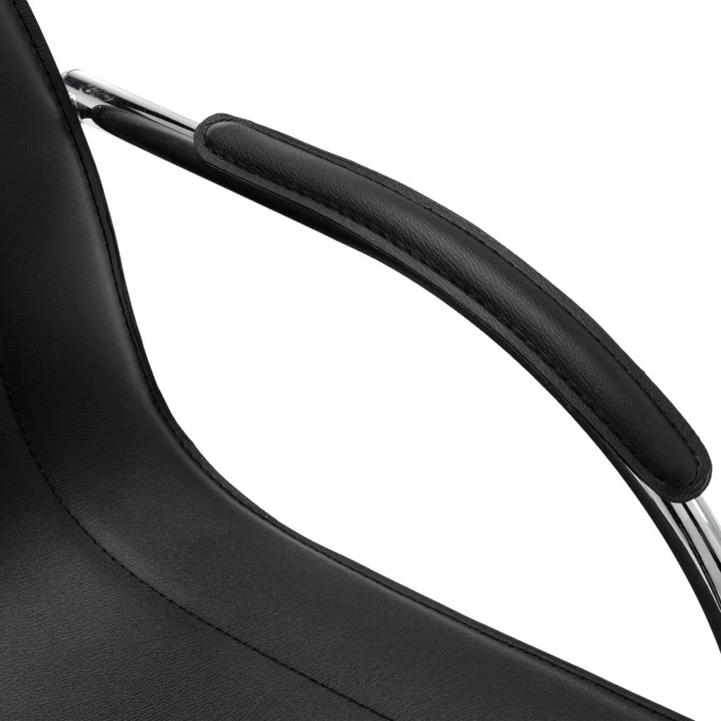 Sedia da ufficio/sedia da studio/sedia per computer a sbalzo in similpelle nera 02_0023995