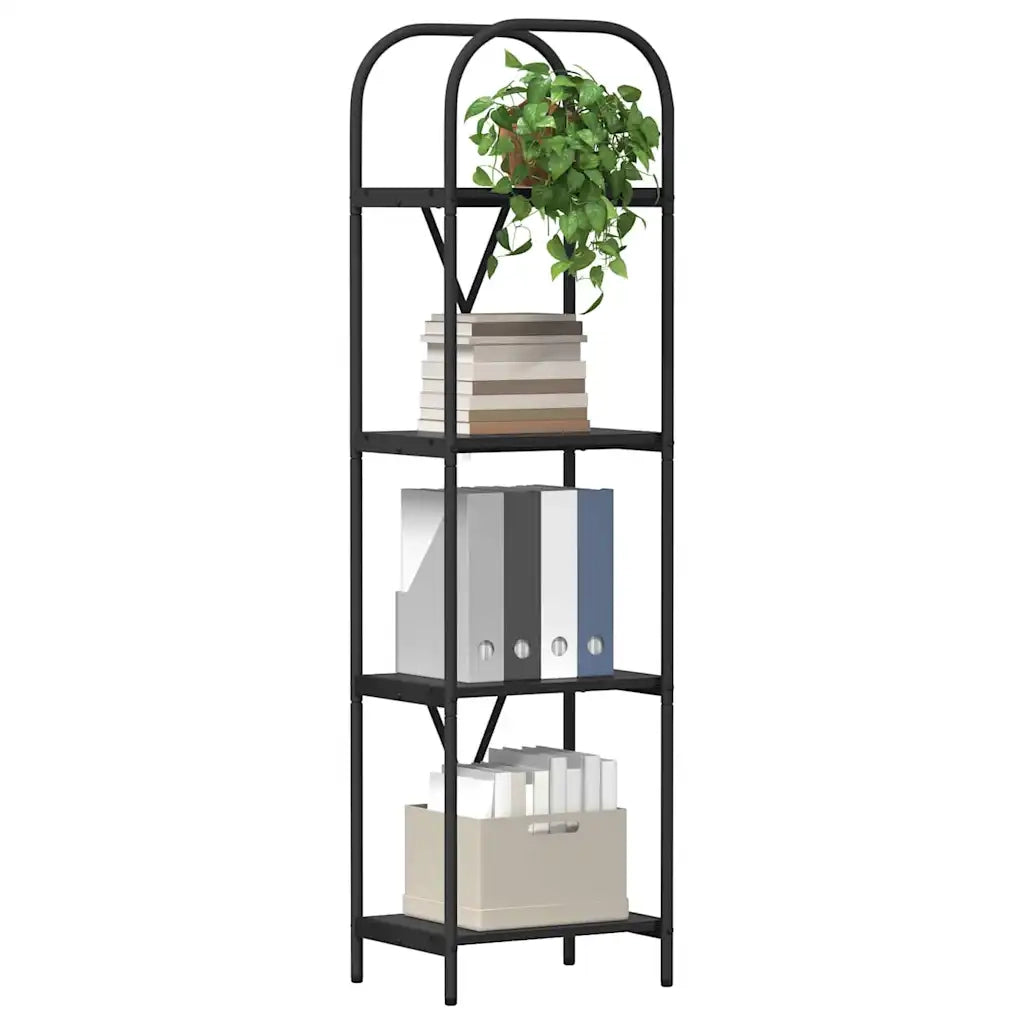 Libreria-Scaffale per Libri-Mobile di Stoccaggio Rovere Nero 40 x 30 x 146 cm Legno multistrato 351733