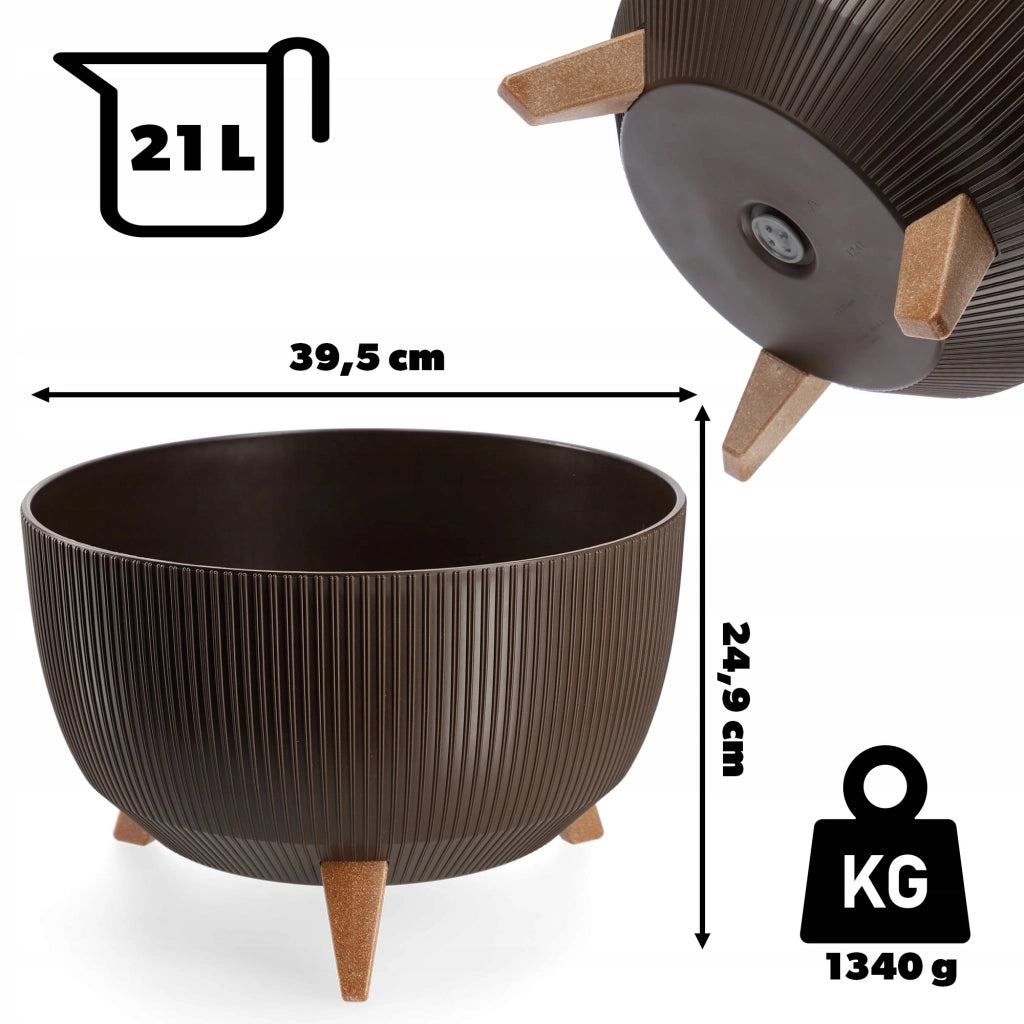Vaso da giardino KADAX con gambe per fiori, grande ciotola rotonda da 40 cm