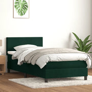 Letto a Molle con Materasso e LED Verde Scuro 80x220 cm Velluto 3316716