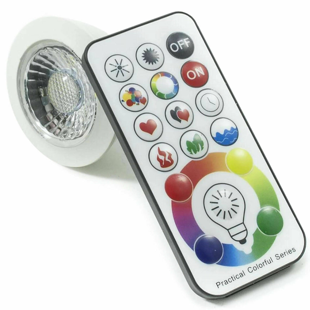 Faretto Led da incasso per bagno box doccia lampada RGBW 5W GU10 cromoterapia con telecomando