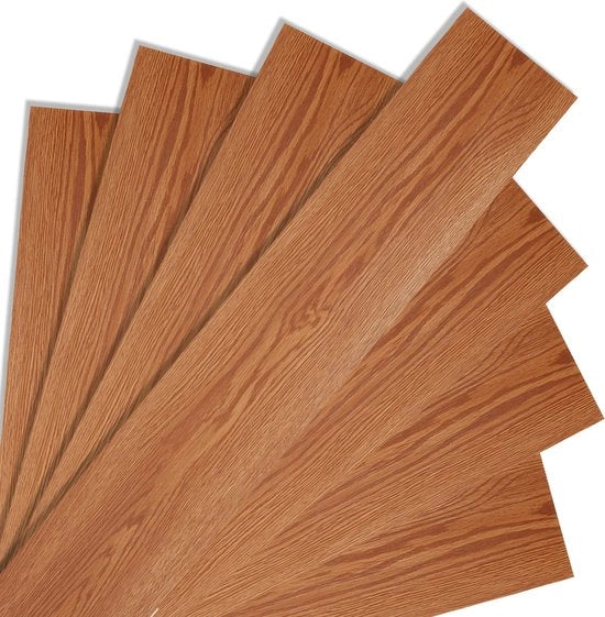 Pavimento in PVC autoadesivo - 42 pezzi - 5,85 m² - Copertura pavimento in PVC - Pavimenti in PVC - Pavimento in vinile - Pavimenti in vinile - Naturale - 91,5 x 15,2 cm x 1,5 mm - Spessore 1,5 mm - Classico Caldo Rovere