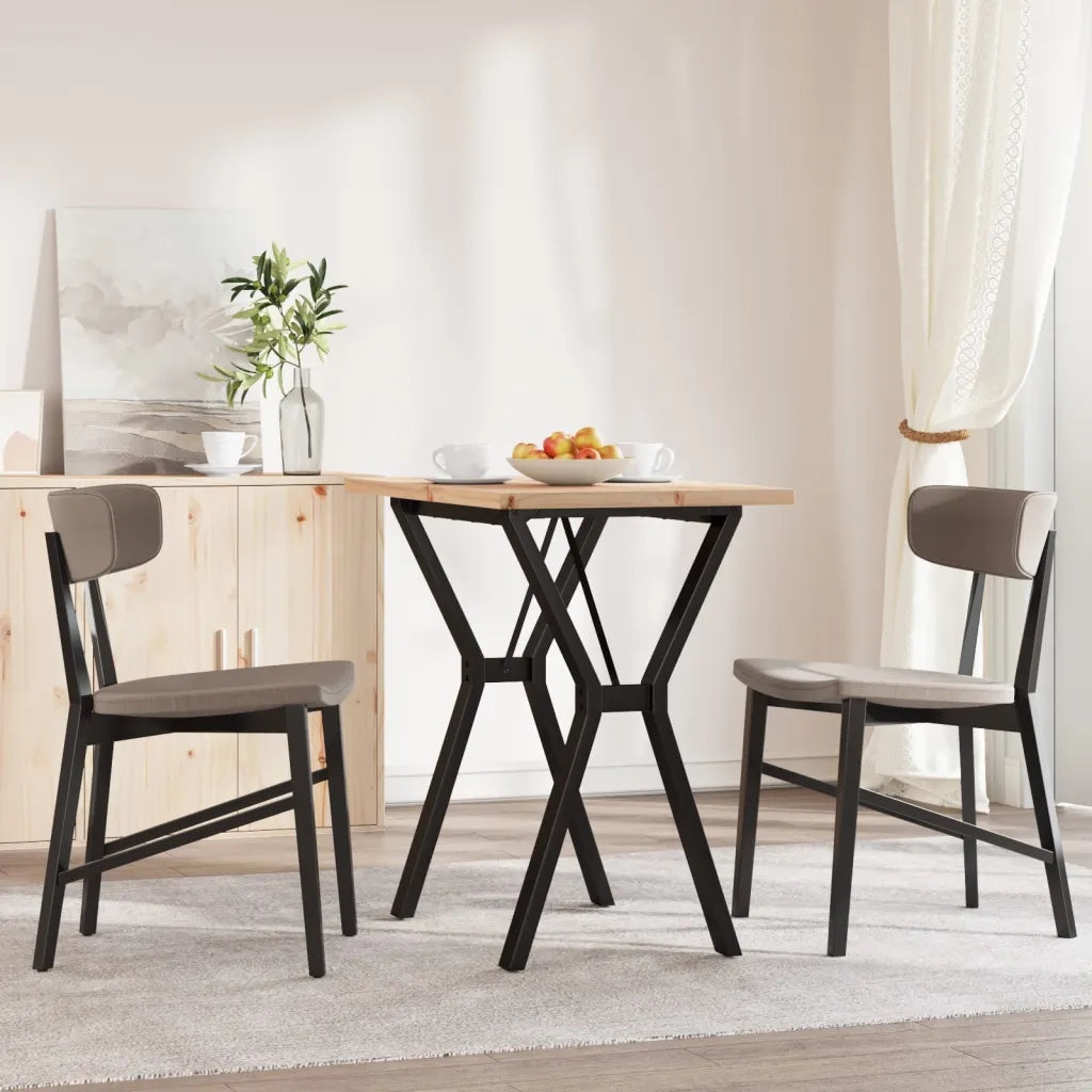Tavolo da Pranzo Telaio a Y 80x50x75,5 cm Legno Pino e Acciaio