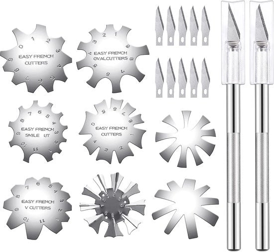 Set di manicure 8 pezzi - Trimmer per unghie - Acciaio inossidabile - Argento