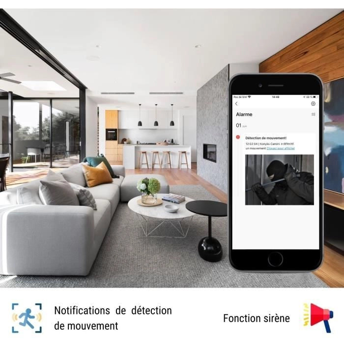 Telecamera di sorveglianza - KONYKS - CAMINI CARE 2 - Da interno - Wifi con sirena e pulsante videochiamata