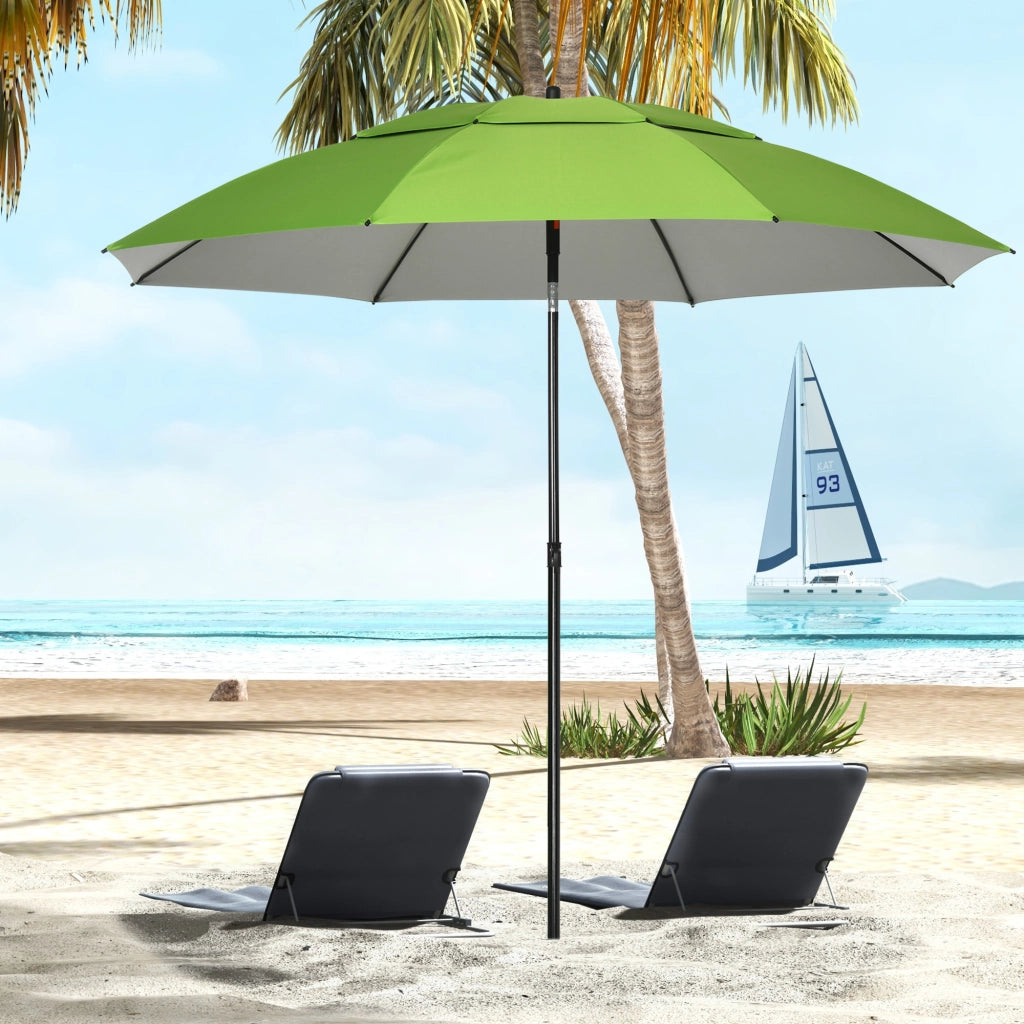 Ombrellone da giardino rotondo inclinabile ¨C Minimal ¨C verde, metallo, 8 stele acciaio